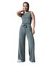 Summer 2023 Women's Sleeveless Slimming Jumpsuit Solid Color Versatile Tethered European American Style Foreign Trade_ecoleips.com