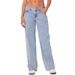 Retro Low Rise Straight Leg Jeans Women's Casual Slim Fit Washed Hot Girl Trendy Versatile Denim Jeans_ecoleips.com