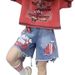 Women's Clothing New Style Personality Contrast Color Bar Letter Printing Belt Short Pants Trendy_ecoleips.com