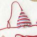 Women's Clothing Sexy Striped Low Waisted Swimsuit Bottoms Tie Front Bikini Set Specialty Fabrics_ecoleips.com