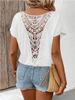Women's Clothing Lace Stitching Short Sleeved T Shirt_ecoleips.com