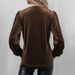 Elegant Vintage Velvet Blouse With V-Neck & Lace Trim - Fall/Winter Boho Chic Shirt For Women, Loose Fit With Puff Sleeves (Brown, S/M/L/Xl)_ecoleips.com