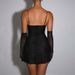 Women Shiny Silver‑Tone Mesh Mini Dress With Spaghetti Straps, Long Sleeves & Backless Cut_ecoleips.com