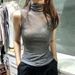 European Collection 2025: Thin, Stacked Collar, Sleeveless Tank Top For Women, Slim Fit, Figure-flattering, Summer_ecoleips.com