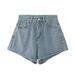 Women's Clothing Style Women's Denim Shorts Casual Summer A-Line Slim Fit Hot Pants Wide Leg Rolled Hem Hot Girl_ecoleips.com