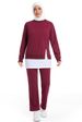 Straight Arab Sportswear Hui Muslim Solid Color Two-Piece Casual Sweatshirt Set Y020_ecoleips.com