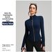 Women's Clothing Slim Fit Sports Jacket Long Sleeve Yoga Top With Finger Cots Stand Collar High End Sportswear_ecoleips.com