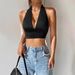 Sexy Sleeveless Backless Hollow Cross Front Tube Top for Women European And American Style Navel Baring Fashionable_ecoleips.com