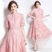 Celebrity High-end Lace Dress Women's Summer Crochet Embroidery Niche Chic Daughter Temperament Skirt_ecoleips.com