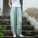 Suitable For All Seasons French Single Cotton Women's Plus Size Fat MM Slimming Linen Leg Pants Fashion Wide_ecoleips.com
