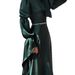 Elegant Long Sleeve A-Line Dress With Bubble Sleeves & U-Neck - Soft Polyester Blend Flowy Maxi Dress For Women, Comfortable Spring Outfit_ecoleips.com