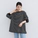 Women's Striped Loose Fit Sweatshirt Style Casual Cotton Round Neck Top For Spring And Autumn_ecoleips.com