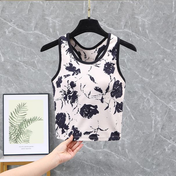 Women's Clothing Printed Yoga Suit Gym Yoga Pants Vest Pilates Suit_ecoleips.com