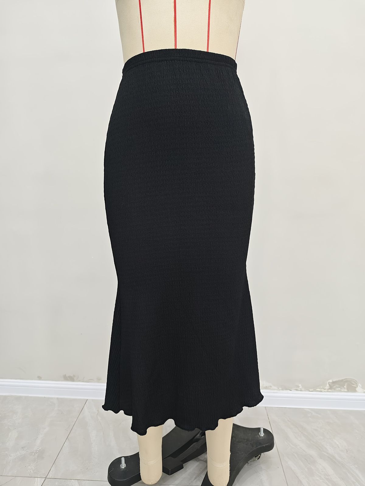K New Fashionable And Elegant Knitted Elastic Fishtail Skirt, Half Skirt, Long Skirt_ecoleips.com