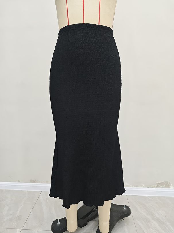 K New Fashionable And Elegant Knitted Elastic Fishtail Skirt, Half Skirt, Long Skirt_ecoleips.com