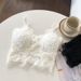 Lace Trim Bralette Top Women's Camisole V-Neck Smocked Back Strappy Tanks And Camis Summer Outfit Teen-girl Barbiecore Aesthetic_ecoleips.com