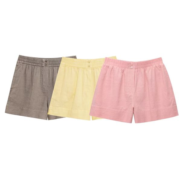 Women's Summer Casual Linen Set V-Neck Shirt & Shorts Spring/Autumn New Arrival Comfortable Breathable Pant Suit_ecoleips.com