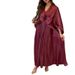 Women's Clothing Elegant Long Skirt Solid Color Puff Sleeve Women's Robe Dress_ecoleips.com