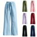 French Style Loose Fitting Trousers for Women Slightly Flared Casual Slimming Leg Lengthening Solid Color Straight Leg Bottoms_ecoleips.com