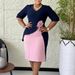 Elegant Floral Print Knit Midi Dress With Pleated Details & Belted Waist - Plus Size African Inspired Wrap Dress For Women_ecoleips.com