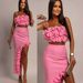 Women's Floral Print Halter Top And High-Low Skirt Set Summer Beach Cover up Outfit Casual Elegant Ensemble_ecoleips.com