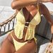 Women's Bandeau Bikini Set – Adjustable Ties & Solid Color Swimwear – High-Cut Bottoms & Removable Padding (S-Xl) – Polyester Quick-Dry Fabric_ecoleips.com