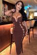 Verve Women's Hollow Out Low-Cut Dress New Tight-Fitting Backless Bandage Gown_ecoleips.com