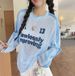 Earth Shop Letter Printing Light And Thin Long Sleeve T-Shirt Top Women's Spring Casual Loose Design Sunscreen Air Conditioning Blouse_ecoleips.com