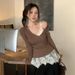 High Grade Layered Slimming Hot Girl Lace Unique Waist Suspender Dress Short Skirt Bottoming Shirt Sleeveless Top_ecoleips.com