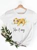 Eurean And American Cross-border Foreign Trade Women's Clothing Cartoon Animal Print Round-neck Short-sleeve T-shirt_ecoleips.com