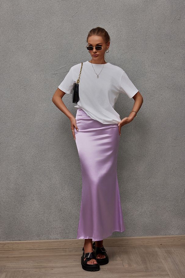 2025 Spring And Summer New Satin Silk Skirt Women's European And American Sexy Fishtail Satin Hip Skirt_ecoleips.com