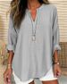 Women's Clothing Cotton And Linen Loose Casual Stand Collar Shirt Long Sleeve Tops_ecoleips.com