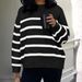 Women's Clothing 2025 Autumn And Winter Casual Striped Woolen Long-sleeved Top Sweater_ecoleips.com