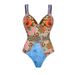 Women's Wrap Skirt Printed One Piece Swimsuit Set Swimwear New Style_ecoleips.com