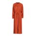 Women's Clothing casual simple dress autumn fashion long sleeve pleated lace loose large size long skirt _ecoleips.com