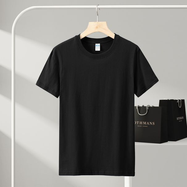 180G Premium Xinjiang Combed Cotton Short-Sleeve T-Shirt-Unisex Loose-Fit Round-Neck Cotton Base Layer For Versatile Sty_ecoleips.com