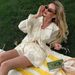 French V-Neck Flowy Ruffle Blouse & Shorts Set – Spring 2025 Trendy Two-Piece Outfit_ecoleips.com
