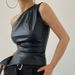 2026 New Sweet Cool European And American Style Zipper Leather Vest Women, Slim Fit, Slimming Black Top For Summer_ecoleips.com