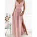 Women's Sleeveless Lace Hem Slit Dress European American Style Independent Website Bestseller 2025 Wish_ecoleips.com