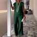 Women's Clothing Solid Color Round Neck Sleeveless Top And Pants Set_ecoleips.com