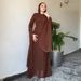 Muslim Dress Women Elegant Double-Layer Muslim Dress With Waist Cinching – Modest & Stylish Dubai-Inspired Abaya_ecoleips.com
