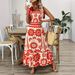 Women's Clothing Ladies Bohemian Style Dress Positioning Flower Shoulder Strap Strap Long Skirt Female_ecoleips.com