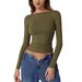 Women's Spring/Summer Tight Thin Base Top, Spicy Off-Shoulder Backless T-Shirt_ecoleips.com