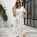 2024 Europe And The United States Summer New Women's Fashion Elegant Printed Round Neck Short Sleeve Zipper Dress_ecoleips.com