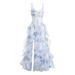 Floral Low Cut Maxi Dress American Style Summer Slimming Suspender Dress For Women Gentle Clothing_ecoleips.com
