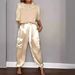 Women's Clothing Elegant Satin Short Sleeve Top Pants Set Soft Stylish Two-Piece Outfit In Multiple Colors ( Gold, Brown, Blue, Beige, Purple, Green)_ecoleips.com