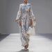 Women's High-Waisted Slim Fit Dress Long Sleeve Digital Print French Style Flared Sleeve Casual Elegant_ecoleips.com