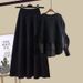 Women's Clothing New Style Fashion Wear Western Style Loose Lazy Style Sweater Slim Skirt Two Piece Suit_ecoleips.com