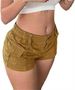2025s Solid Color Cargo Denim Shorts For Women_ecoleips.com