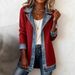 Women's Slim Fit Patchwork Jacket Elegant Fashionable Long Sleeve Autumn Outerwear_ecoleips.com